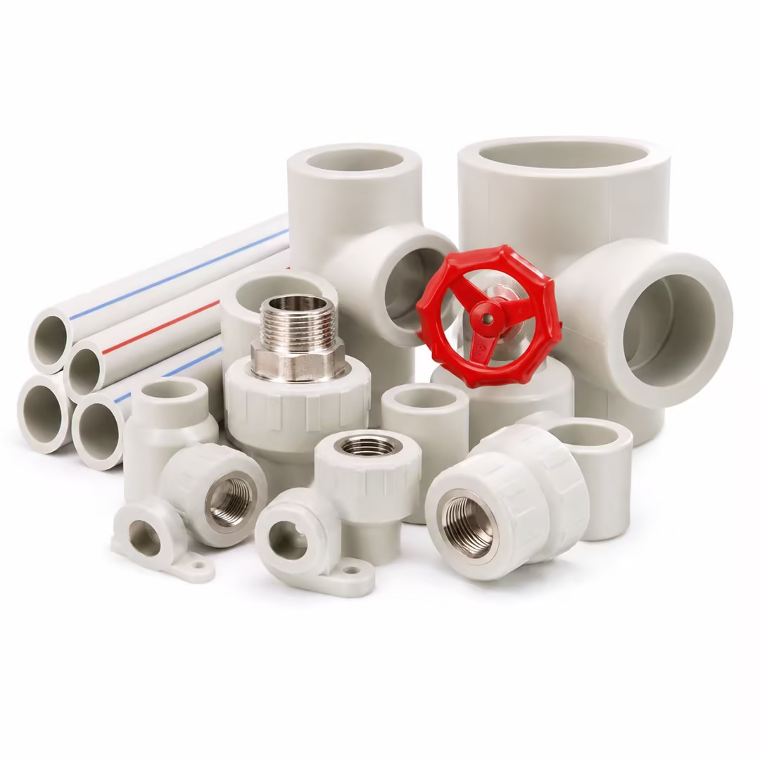 Plastic elbows, tees and threaded pipe fittings