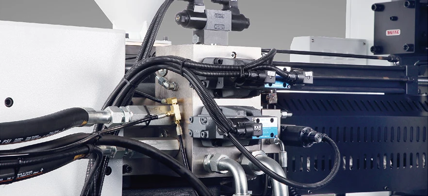 Hydraulic connections and valve assembly shown in the current M8SII catalog
